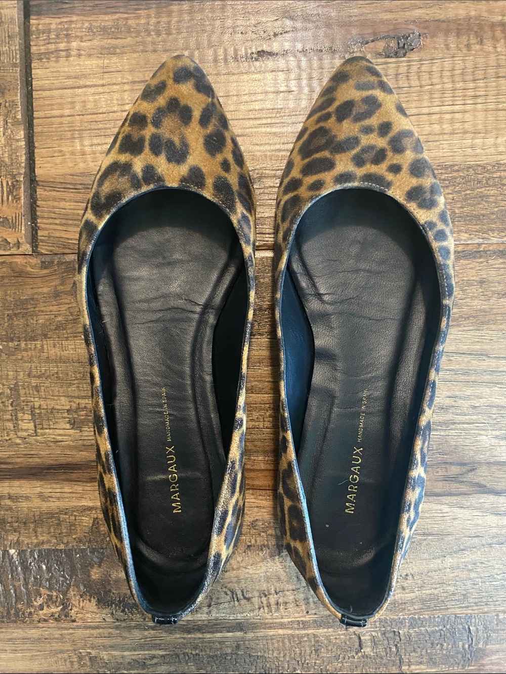 Margaux Leopard-Print Pointed Toe Flats - Brown/Black